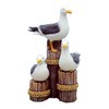 Generisch Maritime Decorative Figurine 3 Seagulls on Bollard, 15 x