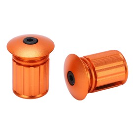 BROLEO Bike Handlebar Plug, Durable Aluminum Alloy Bike Handlebar End Caps Firm Lightweight for 18‑20mm/0.7‑0.8in Handlebars (Orange)