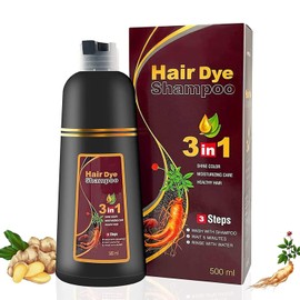 Instant Hair Color Shampoo for Gray Hair, 100% Grey Coverage, 3 In 1 Black Hair Dye Shampoo, Herbal Coloring in Minutes for Women & Men, Gentle Does not irritate the scalp-Dark Brown