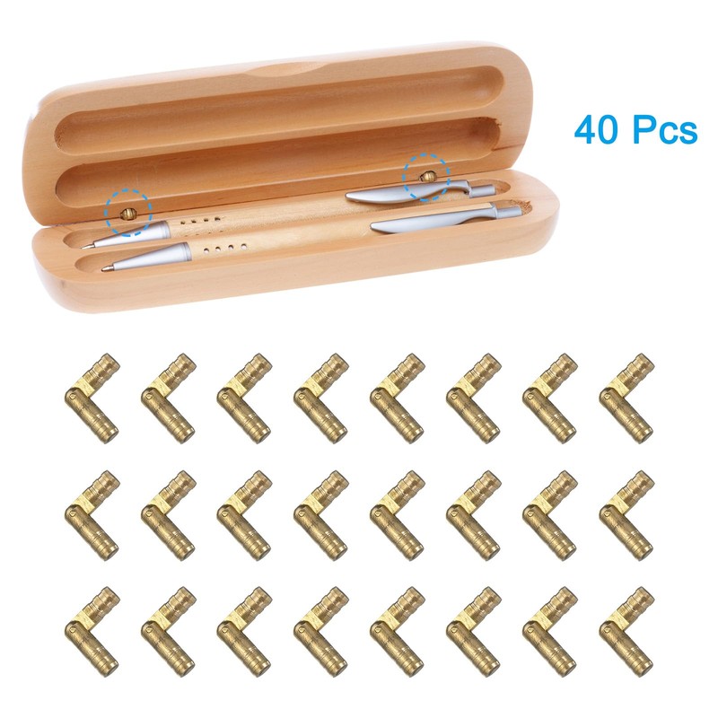 QUARKZMAN Pack of 40 Invisible Brass Barrel Hinges 4 x