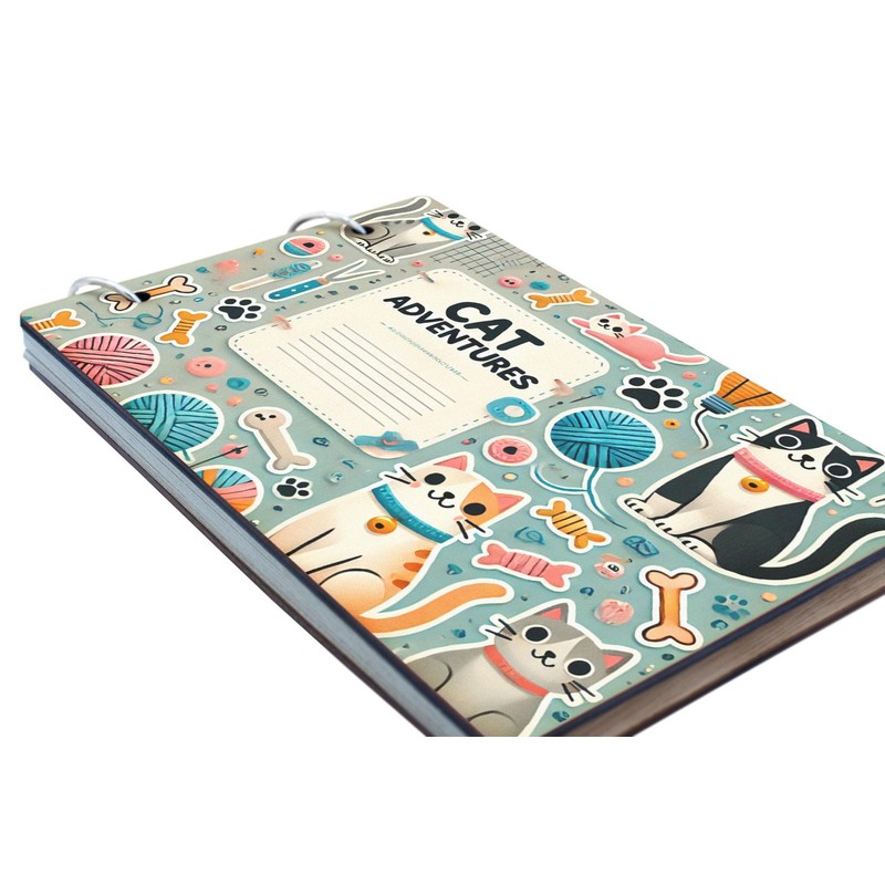 Cat Adventures Scrapbook: Cute Design with Playful Cats and Whimsical