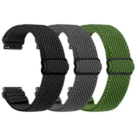 TumpCez Elastic Watch Straps, 16 mm, 18 mm, 20 mm, 22 mm, Quick Release Nylon Strap, Adjustable, Breathable Sports Bands, Replacement Strap for Men and Women.
