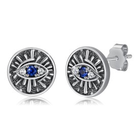 YEESIA Evil Eye Earrings for Women 925 Sterling Silver Blue Evil Eye Earrings Turkish Protection Jewelry Gifr for Women Men