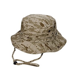 MG Men's Washed Cotton Twill Chin Cord Outdoor Hunting Hat, Desert Digital, L