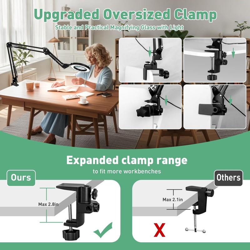 12X & 30X Magnifying Glass with Light, Ultra Long 3