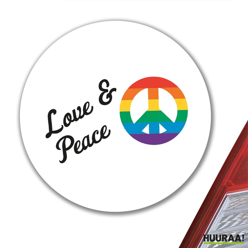 Huuraa Sticker Love & Peace Gift 10 cm Sticker Love
