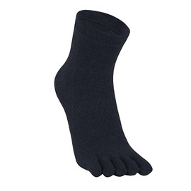 Warm-Han Men's Toe Socks Cotton Men's Five Finger Socks Midi Everyday Business Essential, Navy Dark