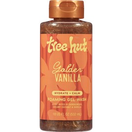 Tree Hut Golden Vanilla Foaming Gel Wash, Hydrating & Moisturizing Body Wash with Shea Butter & Natural Oils, Gentle Cleansing for Soft & Smooth Skin, Body Cleanser for Self-Care, 18 oz