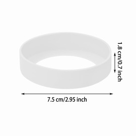 ONLYKXY 3pcs 7.5cm Silicon Protective Cup Mat Sleeve Heat-Resistant Bottle Holder Rubber Coaster Tumblers Protector Base Pad Non-Slip Bottom Cover Ring Accessories for Thermos Cup (White)