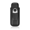 cgaplus 2-Finger Leather Cigar Case with Cutter Leather Lined Cigar