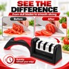 Red Carbon Steel Quick Knife Sharpener with Non-Slip Base for
