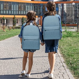 Kono Children's Backpack School Bag for Boys and Girls Lightweight Rucksack for Teenagers Students Bookbag Travel Casual Daypack Women Men (Blue)