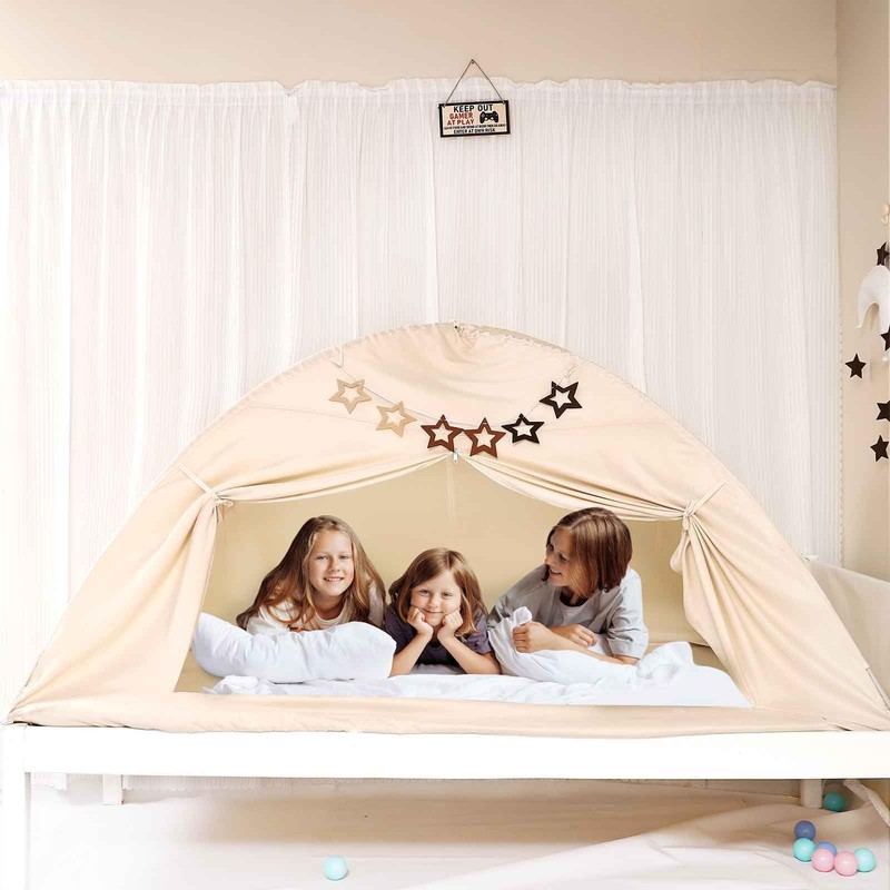 CRAWLBO Bed Tent for Kid Twin Size Bed Canopy,Breathable Privacy