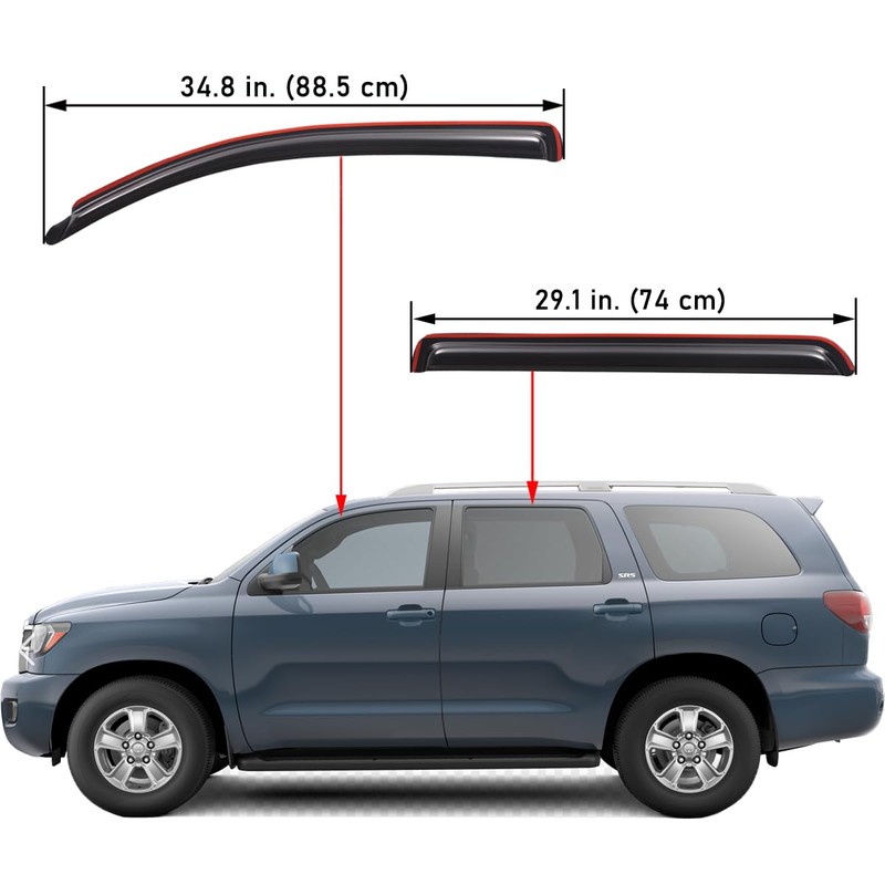 Lightronic Extra Durable Clip-on in-Channel Auto Vent Window Visor, Fits