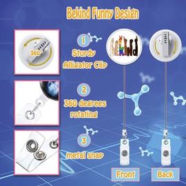 ANDGING Beekind Nurse Badge Reel, Funny RN LVN CNA LPN NP CN Badge Reels Retractable for Nurses, Cute Teacher Badge Clip ID Card Badge Holder with Alligator Clip Nursing Student Essentials Gifts