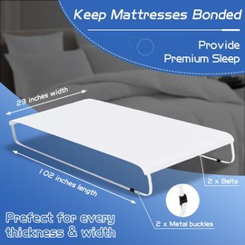 DUJUIKE Double Bed to King Size Bed Converter, 2-in-1 Bed Bridge, Adjustable Elastic Mattress Holder for All Mattresses, Non-Slip Strap with Metal Buckle, Ensure First-Class Sleep