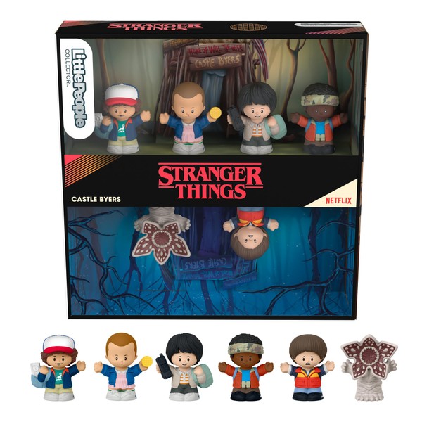 Little People Collector Stranger Things Castle Byers Special Edition Set, 6 Figures in a Gift Display Box for Adults & Fans