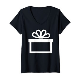 Womens Present Box Costume Trendy Aesthetic V-Neck T-Shirt