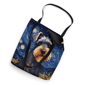 Miniature Schnauzer Dog Starry Night Van Gogh Art Lover Tote Bag