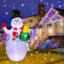 COOLWUFAN 10 FT Christmas Inflatables Outdoor Decorations Santa Claus on The Sleigh with Cute Elks, Blow Up Inflatable Yard Decoration Clearance with Lights for Christmas Party, Outdoor, Garden Lawn