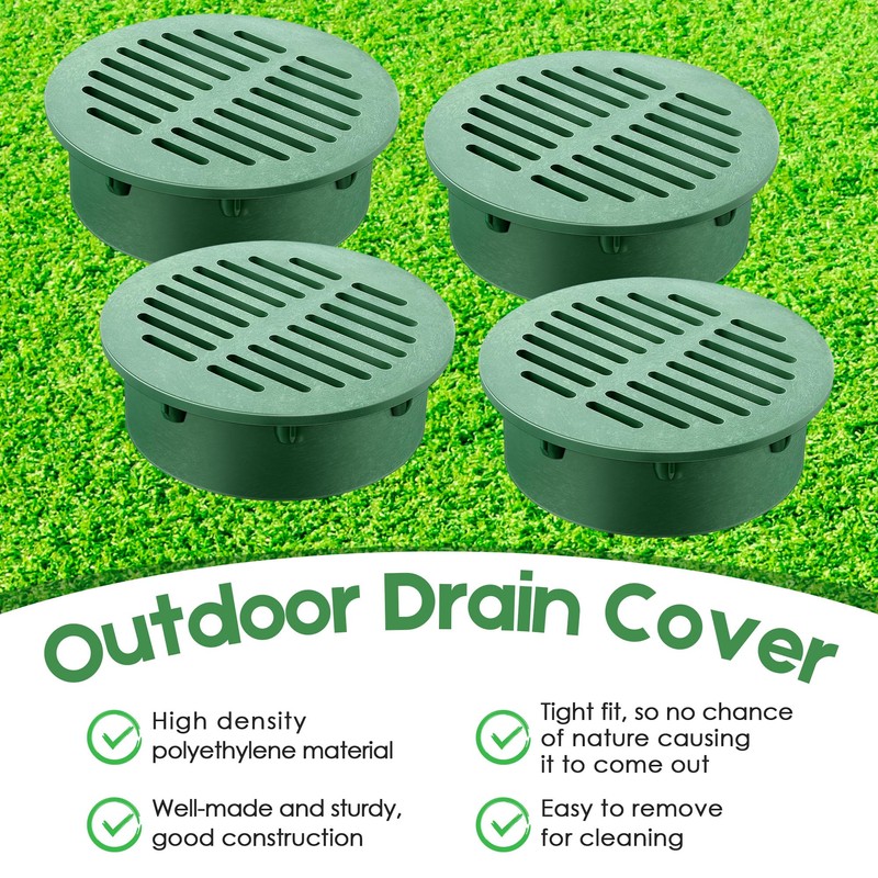 Meonum 4 Pack 6 in Round Drain Grate Covers, for