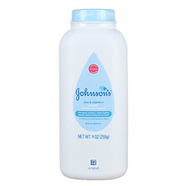 Polvo para bebé de JOHNSON, almidón de maíz puro con aloe relajante y vitamina E, 9 onzas (paquete de 2)                                              