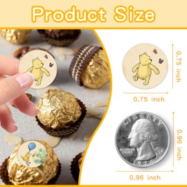 Winnie Baby Shower Decorations Mini Kisses Stickers Pooh Sticker Set Thank You Chocolate Labels 1st Birthday Party Favors 180 Pcs