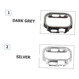 SHINEOFI 2pcs Detachable Bling Bumper Protective Case for Watch Scratch Shock Shell Stylish Design for Daily Use Easy Installation Colors