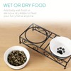 Navaris Ceramic Pet Bowl Set - Food Water Bowls for