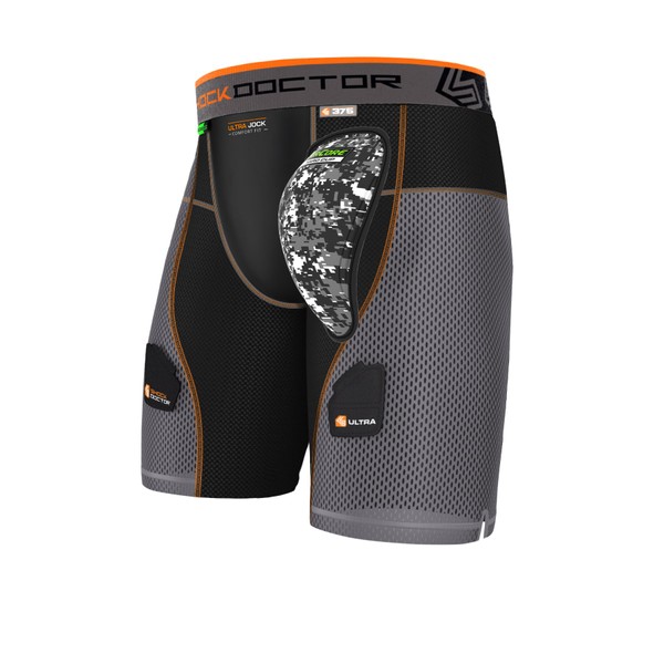 Shock Doctor Herren Ultra Powerstride Suspensorium, Black/Grey, S
