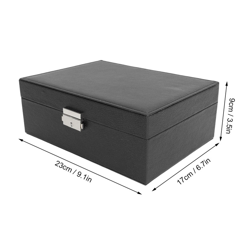 Double Layer Jewelry Box Soft PU Leather Jewelry Storage Organizer