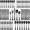 60 Pcs Black Silverware Set, Stainless Steel Serving Sets Service