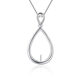 LGSY 925 Sterling Silver Waterdrop Bail Pin Pendant Fitting for Pearl Jewelry