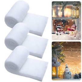 Tudomro 3 Pcs Christmas Snow Blanket Roll 15 in x 10 Ft Thick Soft Fluffy Faux Snow Blanket Artificial Fake Snow for Christmas Decoration, Village Displays, Under The Christmas Tree