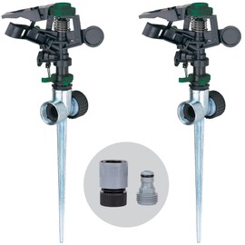 Melnor 65176AMZ Pulsating Sprinkler Dual Pack with Metal Spike