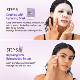 Epielle & Tinkle Complete Dermaplane Starter Kit: 6-Step Facial Renewal System with Cleanser, Multi-Balm, Tool, Toner, Hydrating Mask & Rejuvenating Serum, Dermaplaning Kit