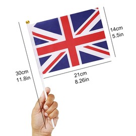England Small Flag England Flag Small England Stick England Mini Flag Hand Held Small England Miniature Flags Celebrate World Cup 14 x 21 cm Pack of 10