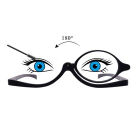 OCCI CHIARI Makeup Reading Glasses Women Magnifying Flip Down Cosmetic Readers for Women (Black, 3.0)