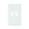 Leviton Angled QuickPort Wallplate 2-Port, Single Gang, 41081-2WP, White