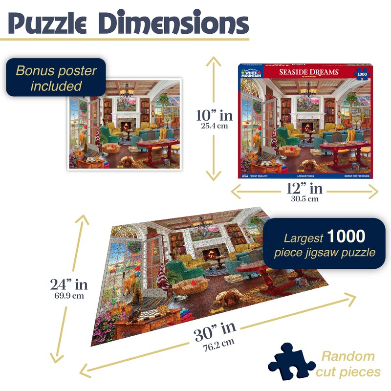 White Mountain Seaside Dreams 1000 Piece Jigsaw Puzzle Summer Beach