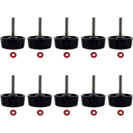 10 Pcs Black Fishing Reel Replacement Parts Screws, Nuts, Caps for Knob, Power Handle Grip