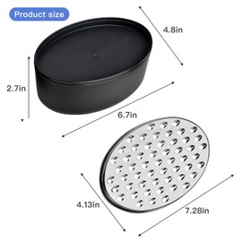Akamino Cheese Grater, Grater Lemon with Food Storage Container & Lid Grinder Grater for kitchen - Perfect For Hard Parmesan，Ginger, Vegetables, Butter (Black)