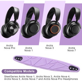 Replacement Pad Compatible with SteelSeries Arctis Nova 1, Nova 3, Nova 4, Nova 5, Nova 7 & Nova Pro Headphones – Comfortable Purple Headband Cushion for Enhanced Comfort & Durability