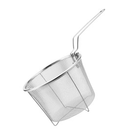 MEELYHOME Deep Round Fryer Wire Mesh French Chip Frying Basket 201 Stainless Steel French Fry Serving Strainer Basket with Handle Frying Basket for Deep Frying Basket with Handle Round for Open Fryer