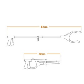 Linxor – Greifzange für Abfälle, Greifhilfe mit magnetischen Spitzen – Faltbar – Schwarz