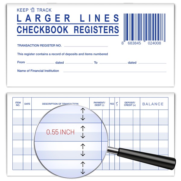 15PCS Larger Lines Check Registers for Personal Checkbook - 2024
