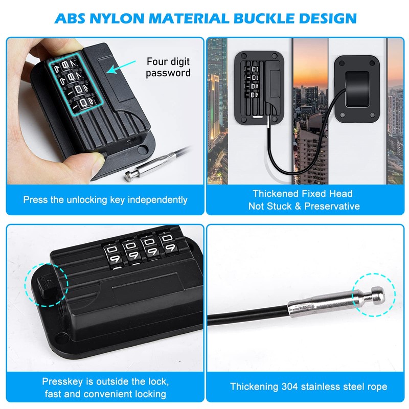 Fridge Lock with Code No Drilling, 2 Pieces High Security