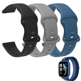 Compatible for BIGGERFIVE Smart Watch Band, Lamshaw 22mm Quick Release Classic Watch Bands Soft Silicone Bands Bracelet Sports Strap for Kids Compatible with BIGGERFIVE BW01, BIGGERFIVE BW02