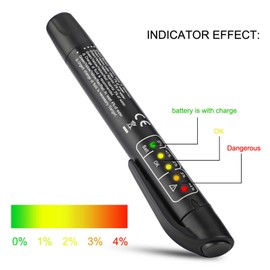 Probador de Líquido de Frenos, Medidor de Humedad de Líquido de Frenos Digital Universal Pluma de Verificación de Calidad de Aceite con 5 Luces LED para DOT3 / DOT4 / DOT5