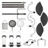 Ointo Garden 6-Hook Bird Feeding Station, Steel Multi-Feeder Kit Stand